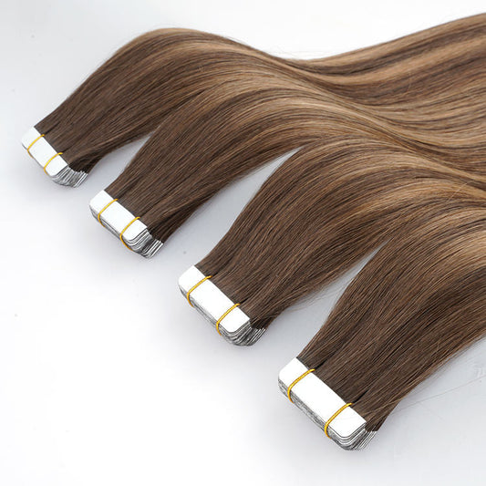 100g 40Pcs/pack 10 Inch Tape in Hair Extensions REMY Human Hair, Secure Skin Weft Hair Extensions Seamless