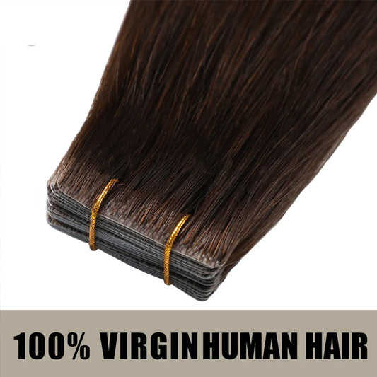 20Pcs Hand-Tied Invisible Tape In Hair Extension Virgin Human Hair