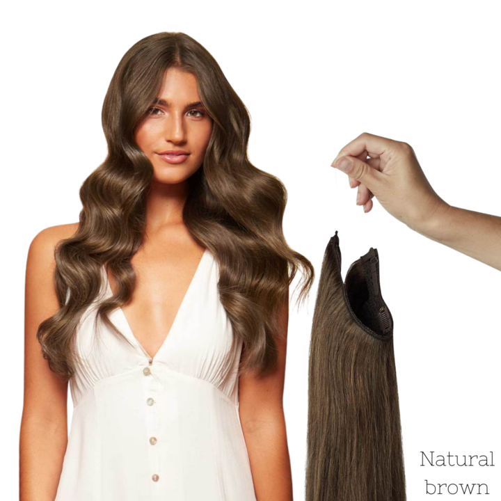 Remy Human Halo Hair Extensions Natural Hidden Wire