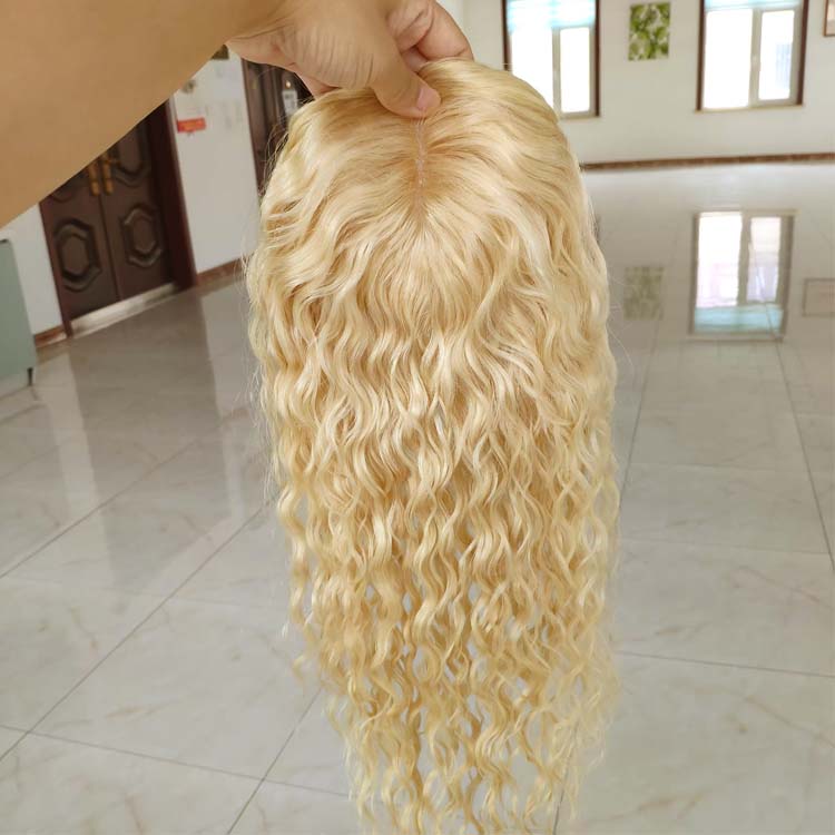 Premium Mono Base Curly Human Hair Toppers for Women