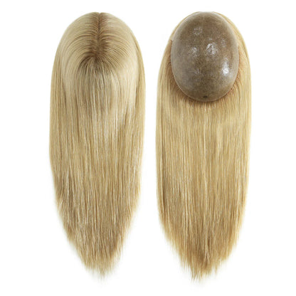 Full PU Skin Base Human Hair Toppers for Women