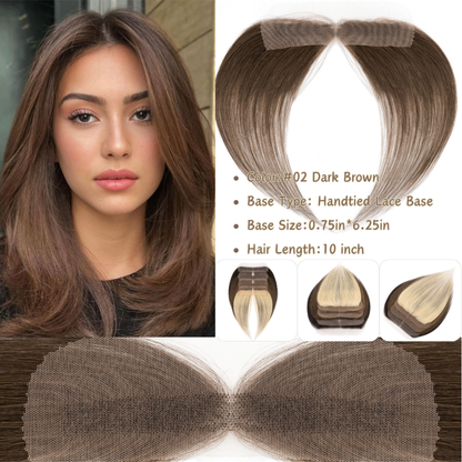 Lace Front Human Hair Toppers Hairline Hair Patch Hand-woven Single Knot Natural Invisible Replacement Hairpiece