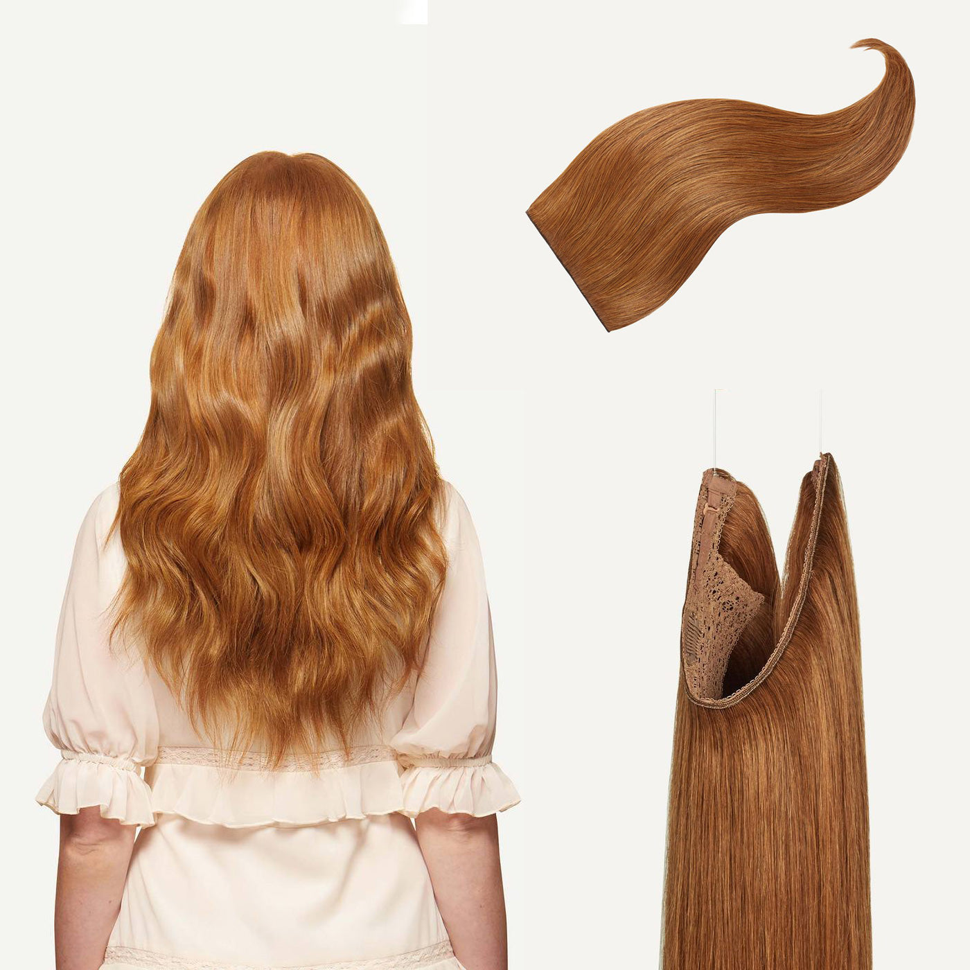 Halo Hairpiece Hidden Wire Adjustable Headband Extensions