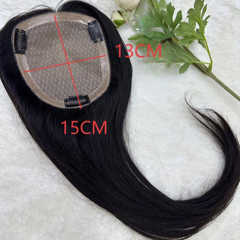 13*15CM Short Natural Hair Topper for Women Cover and Add Hair Volume for Thinning Hair