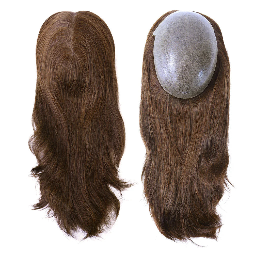 Full PU Skin Base Human Hair Toppers for Women