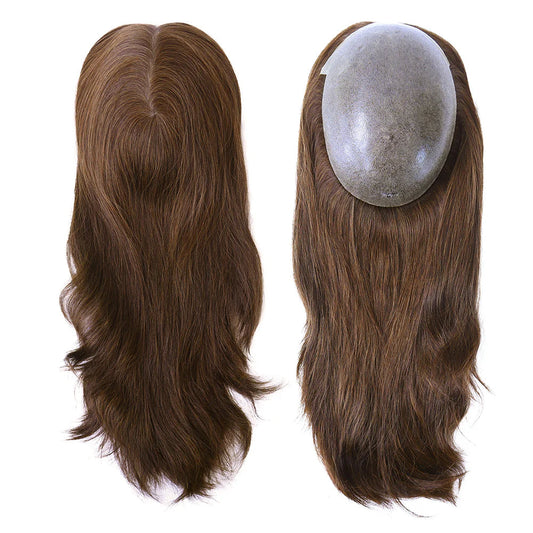 Injected Full Thin PU Base Human Hair Toppers for Women