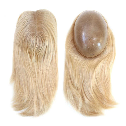 Injected Full Thin PU Base Human Hair Toppers for Women