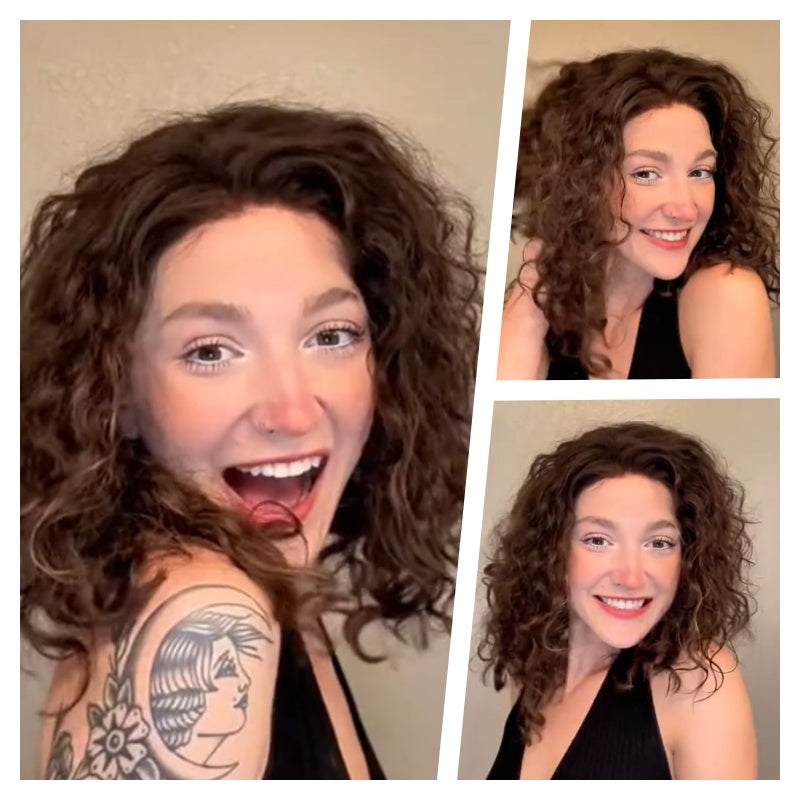 9*14 Premium Curly Mono Base Human Hair Toppers for Women