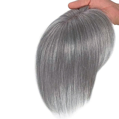 7*10cm Grey Natural Hair Topper for Women Cover and Add Hair Volume for Thinning Hair