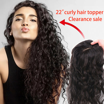 Hand Made Curly Remy Human Hair Topper for Women with Thinning Hair