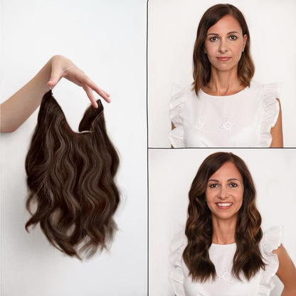 Halo Hairpiece Hidden Wire Adjustable Headband Extensions