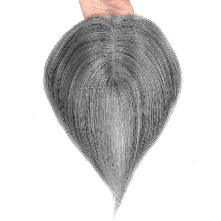 7*10cm Grey Natural Hair Topper for Women Cover and Add Hair Volume for Thinning Hair