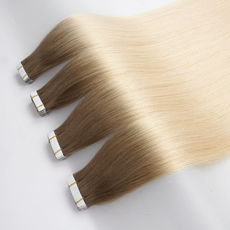 100g 40Pcs/pack 10 Inch Tape in Hair Extensions REMY Human Hair, Secure Skin Weft Hair Extensions Seamless