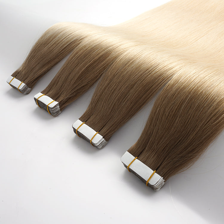 100g 40Pcs/pack 10 Inch Tape in Hair Extensions REMY Human Hair, Secure Skin Weft Hair Extensions Seamless