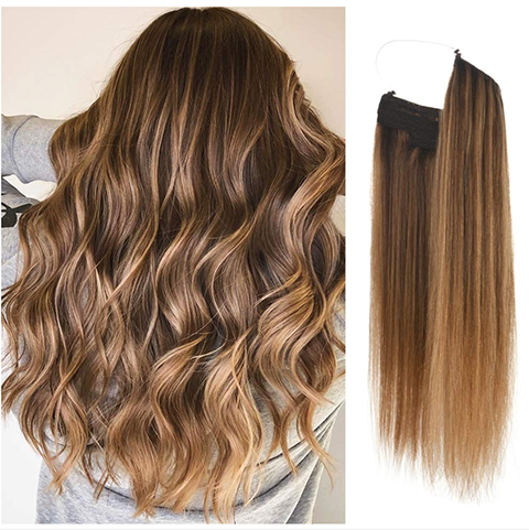 Remy Human Halo Hair Extensions Natural Hidden Wire
