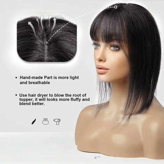 100% Real Human Hair Clip in Topper Hair Pieces for Women