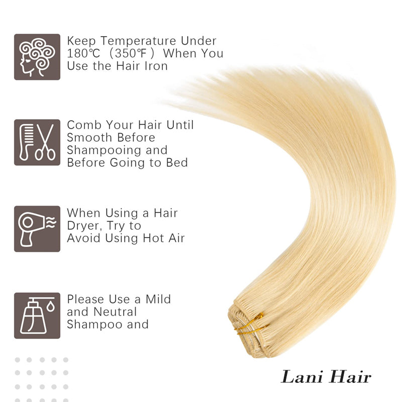 613 Bleach Blonde Real Remy Human Hair Extensions