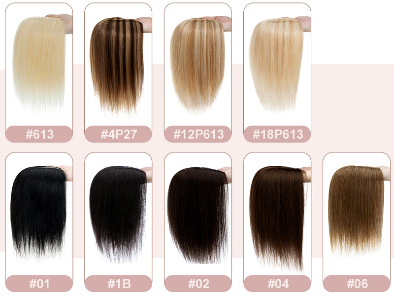 Brown Highlight Clip on Premium Human Hair Topper for Women