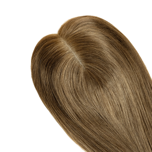 #8 Medium Brown 3*5" Silk Base Human Hair Topper