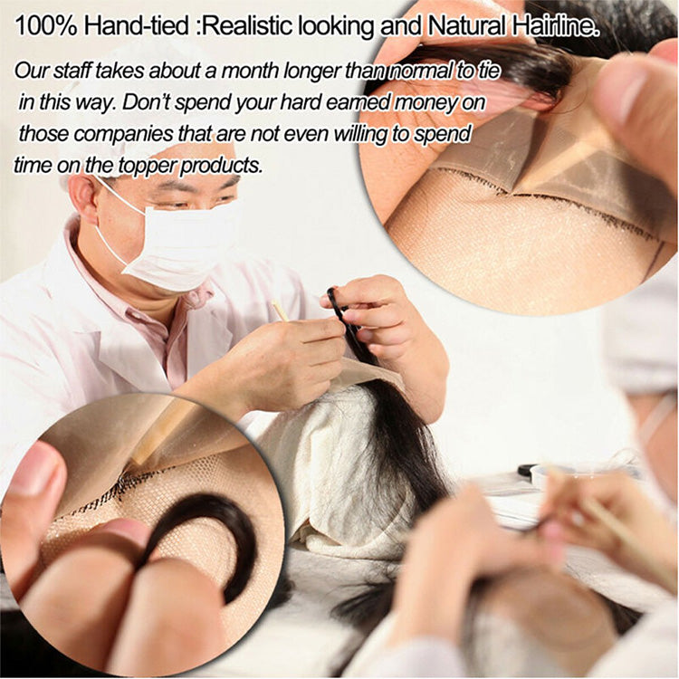 Straight Human Hair Toppers for Women Real Human Hair With Bangs, Hair Pieces for Thinning Hair Wiglets