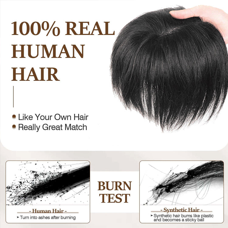 Brown Lace Base Wavy Human Hair Topper for Women