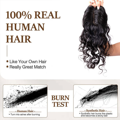 9*14 Premium Curly Mono Base Human Hair Toppers for Women