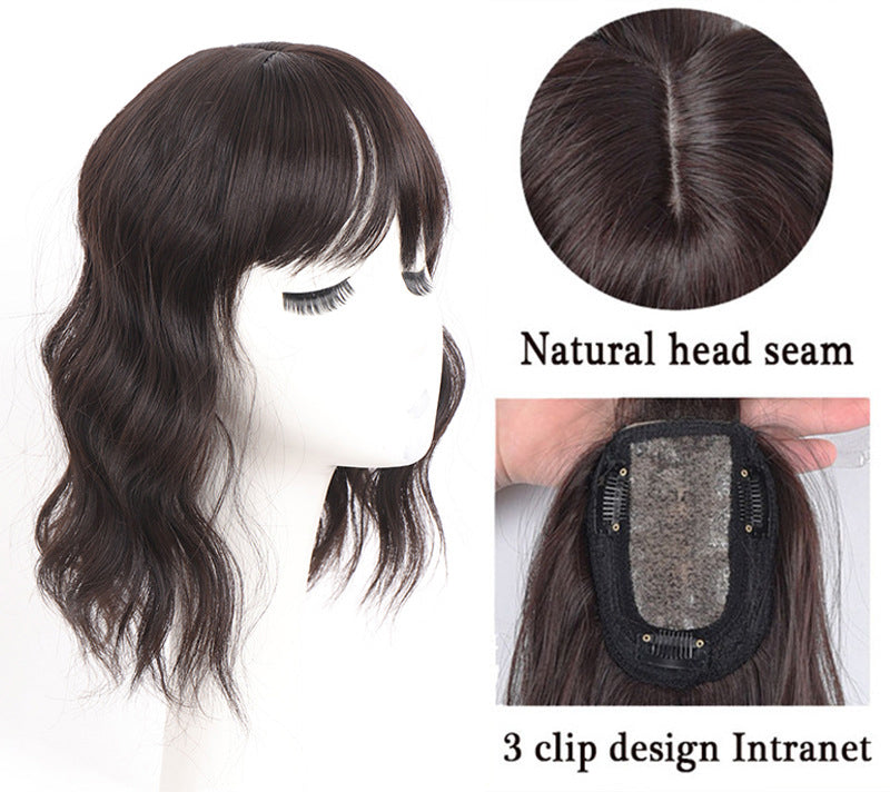 Natural Body Wave Real Hair Topper With Fringers Human Hair Topper With Bangs
