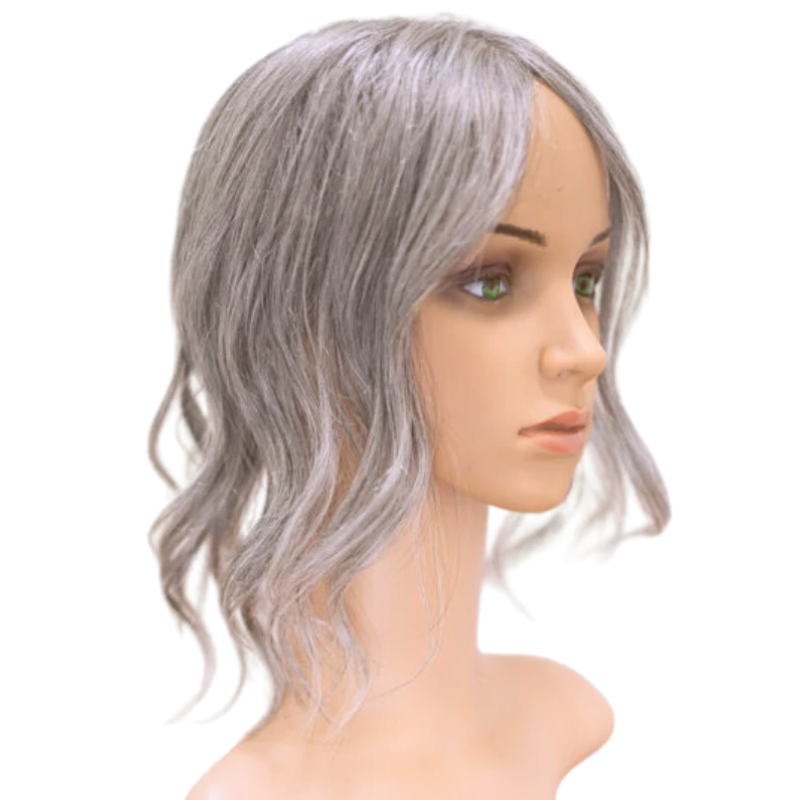 Brown Lace Base Wavy Human Hair Topper for Women