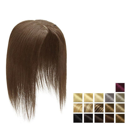 Swiss Base Straight Human Hair Toppers for Women Real Human Hair No Bangs, Hair Pieces for Thinning Hair Wiglets
