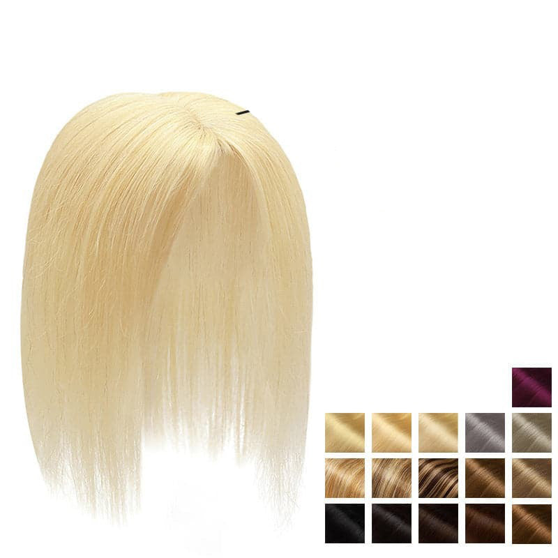 Swiss Base Straight Human Hair Toppers for Women Real Human Hair No Bangs, Hair Pieces for Thinning Hair Wiglets