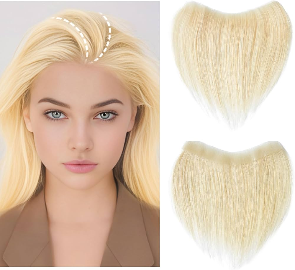 Lace Front Human Hair Toppers Hairline Hair Patch Hand-woven Single Knot Natural Invisible Replacement Hairpiece