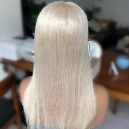 100% Virgin Remy Light Silver Mono Base Human Hair Topper for Women