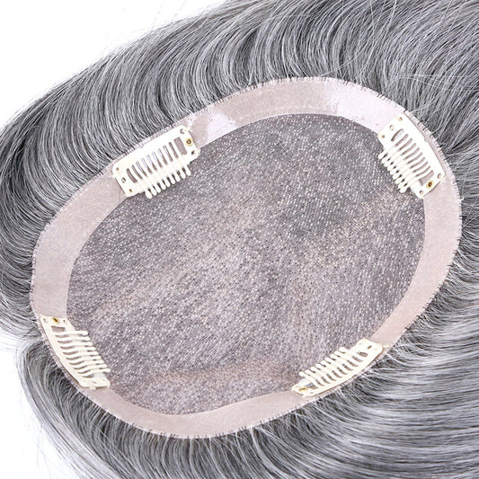 Grey Hand tied Mono Base 100% Brazilian Virgin Human Hair Topper For Women【Pre Sale】