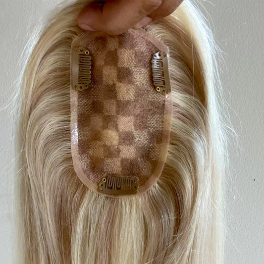 Blonde Highlight Hair Topper for Thinning Hair for Women Human Hair