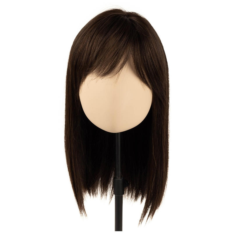 9x14cm Hand Tied Silk Base Hair Toppers for Women Real Human Hair with Bangs