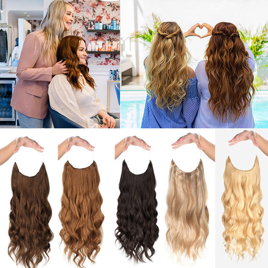 Remy Human Halo Hair Extensions Natural Hidden Wire