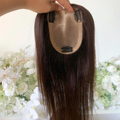 Full Hand Tied Premium Human Hair Topper for Women