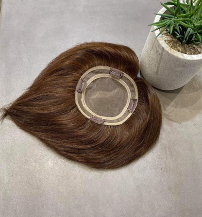 10*12 cm Mono Base Short Straight Human Hair Topper for Women