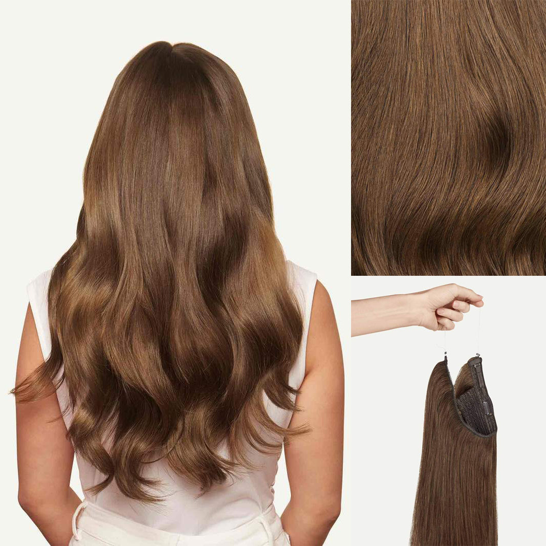 Halo Hairpiece Hidden Wire Adjustable Headband Extensions