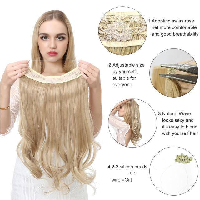 Halo Hairpiece Hidden Wire Adjustable Headband Extensions