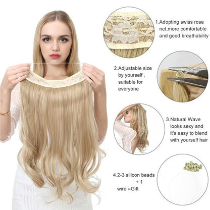 Halo Hairpiece Hidden Wire Adjustable Headband Extensions