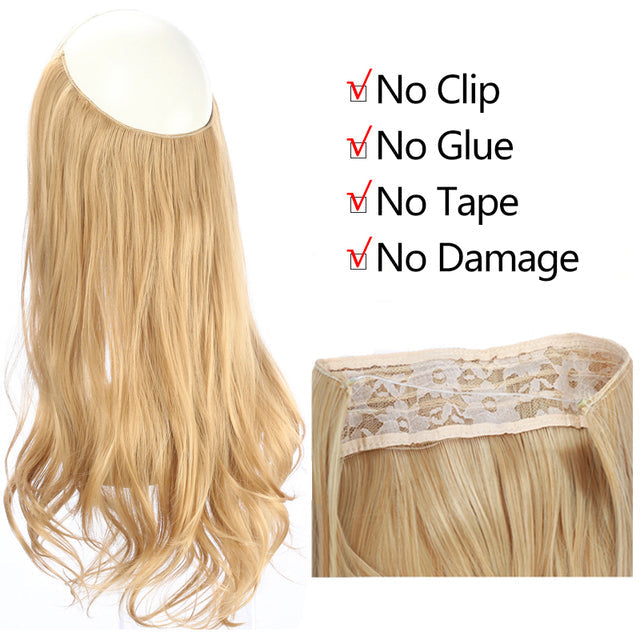 Halo Hairpiece Hidden Wire Adjustable Headband Extensions