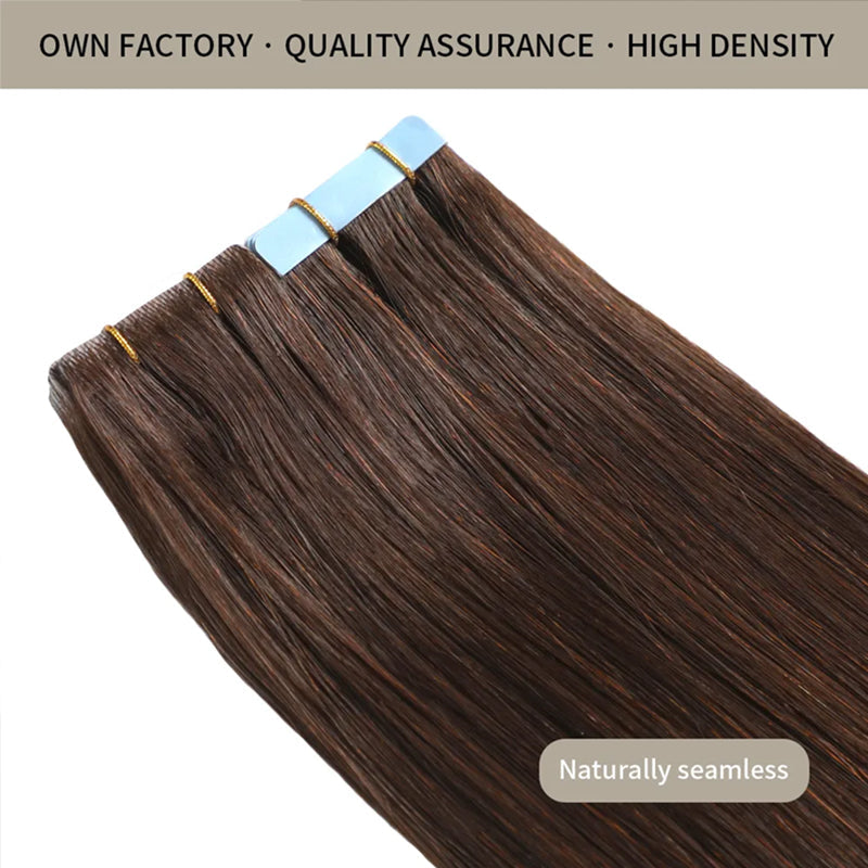 20Pcs Hand-Tied Invisible Tape In Hair Extension Virgin Human Hair