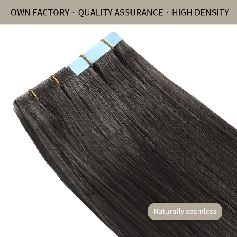 Straight Seamless Invisible High Quality Tape In Human Hair Extensions