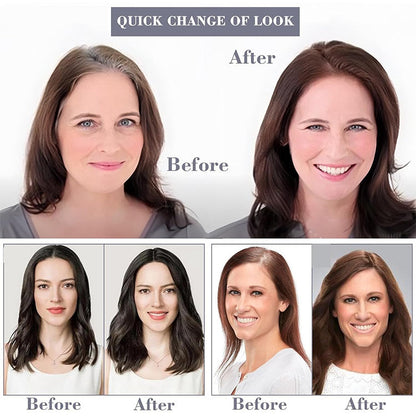 Swiss Base Straight Human Hair Toppers for Women Real Human Hair No Bangs, Hair Pieces for Thinning Hair Wiglets