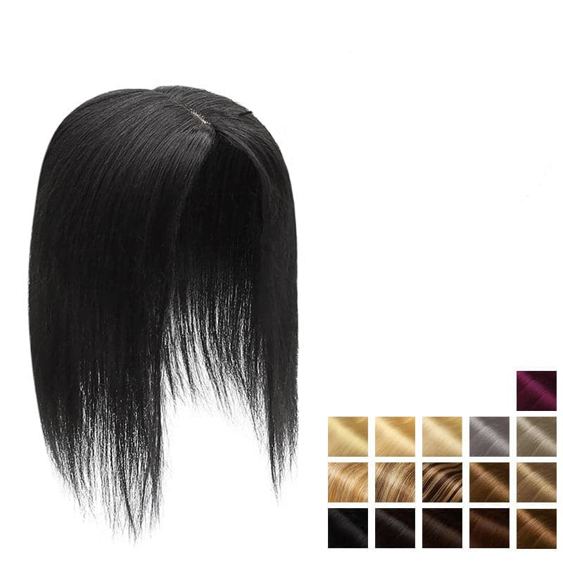 Swiss Base Straight Human Hair Toppers for Women Real Human Hair No Bangs, Hair Pieces for Thinning Hair Wiglets