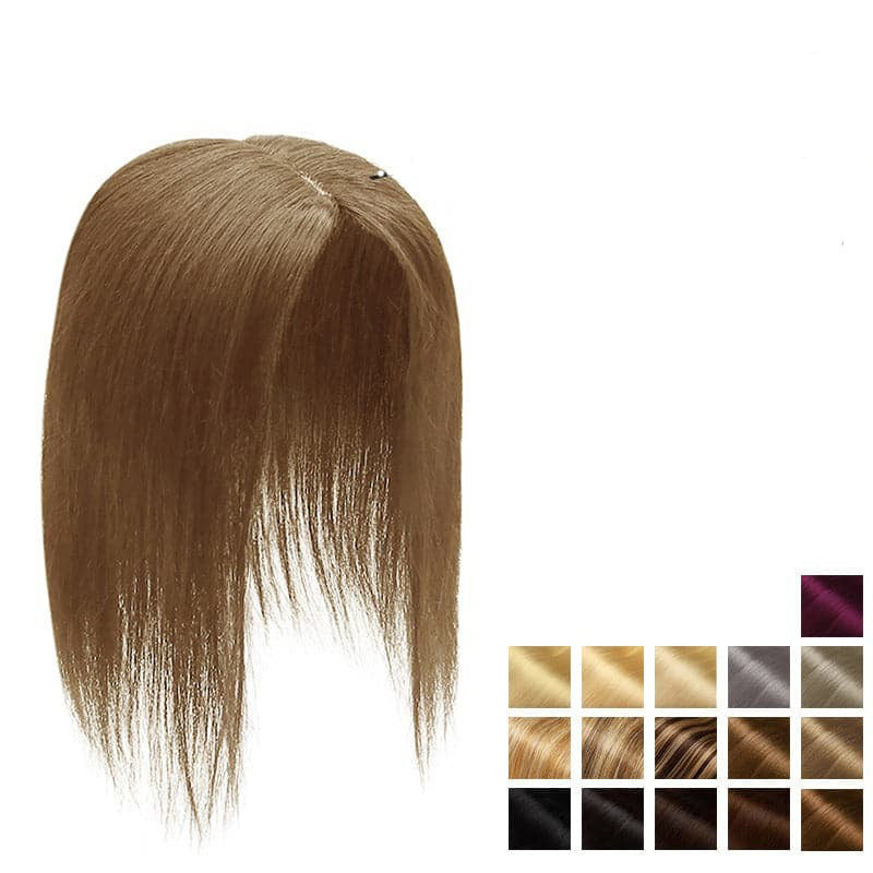Swiss Base Straight Human Hair Toppers for Women Real Human Hair No Bangs, Hair Pieces for Thinning Hair Wiglets