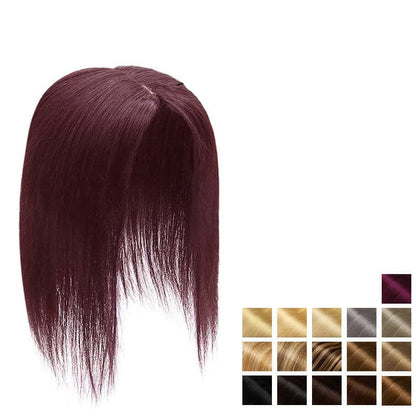 Swiss Base Straight Human Hair Toppers for Women Real Human Hair No Bangs, Hair Pieces for Thinning Hair Wiglets
