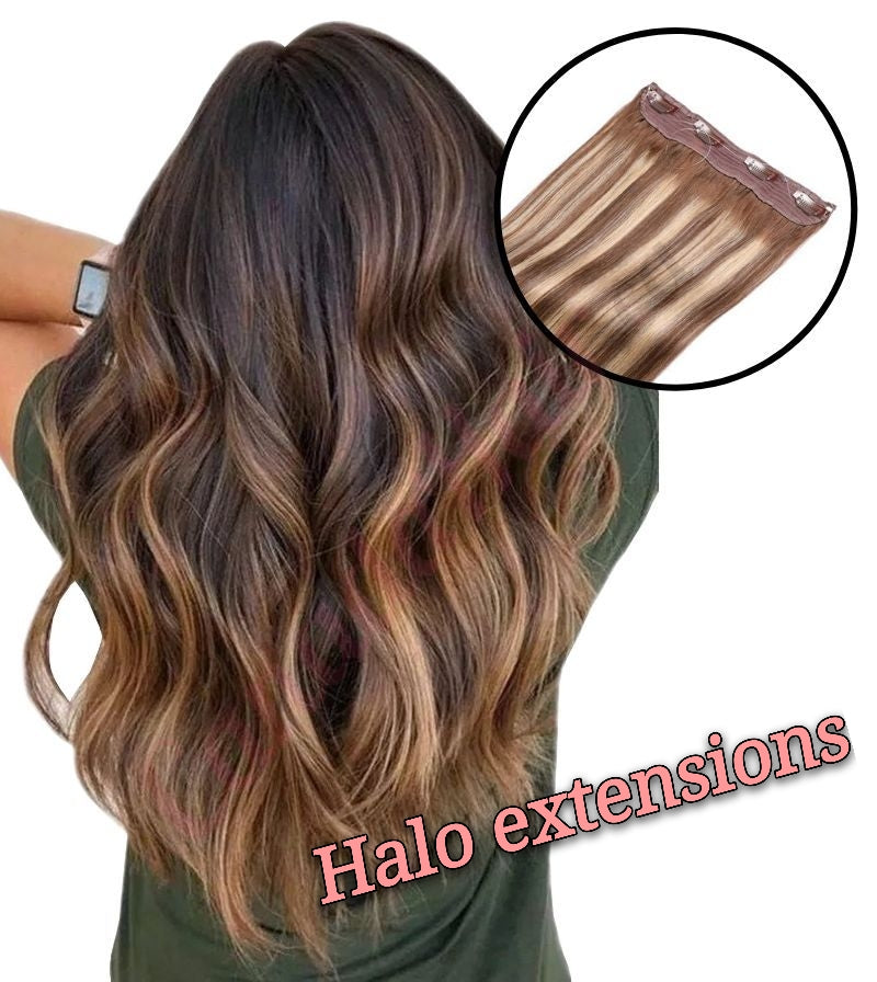 Halo Hairpiece Hidden Wire Adjustable Headband Extensions