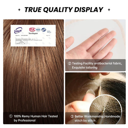 10*12CM Short Natural Hair Topper for Women Cover and Add Hair Volume for Thinning Hair